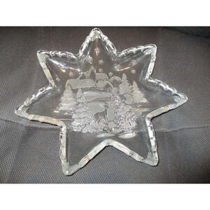 Platter, Mikasa Crystal Christmas Start Platter, kitchen ware, kitchen ware,